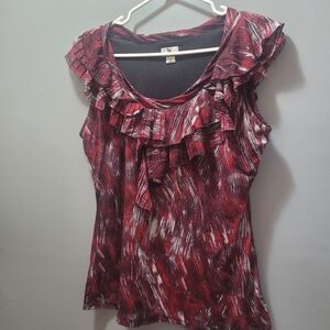 Worthington Multi Colored Abstract Sleeveless Top